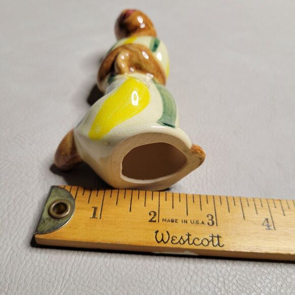 Ceramic figurine Shearwater Colorful 1995 Pottery Lady Dancer Hand On Stomach - Picture 3 of 11